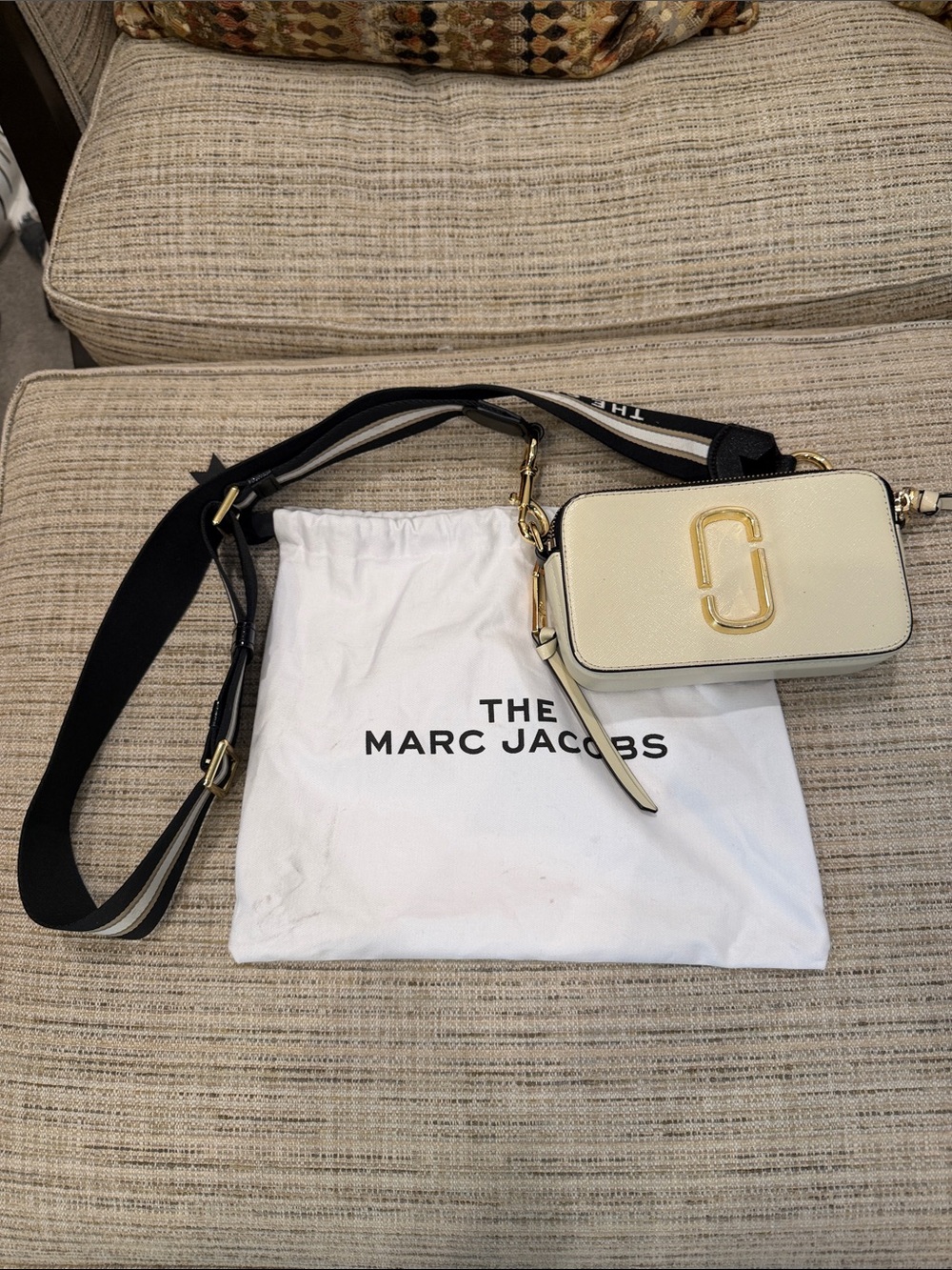 Marc Jacobs Cream and Black Crossbody Bag